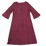 Dennis By Dennis Basso Womens Burgundy Lace A-Line Dress Size 16