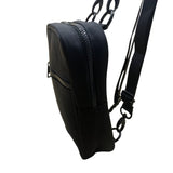 Brixley Unisex Black Nylon Adjustable Strap Multi-Compartment Mini Backpack