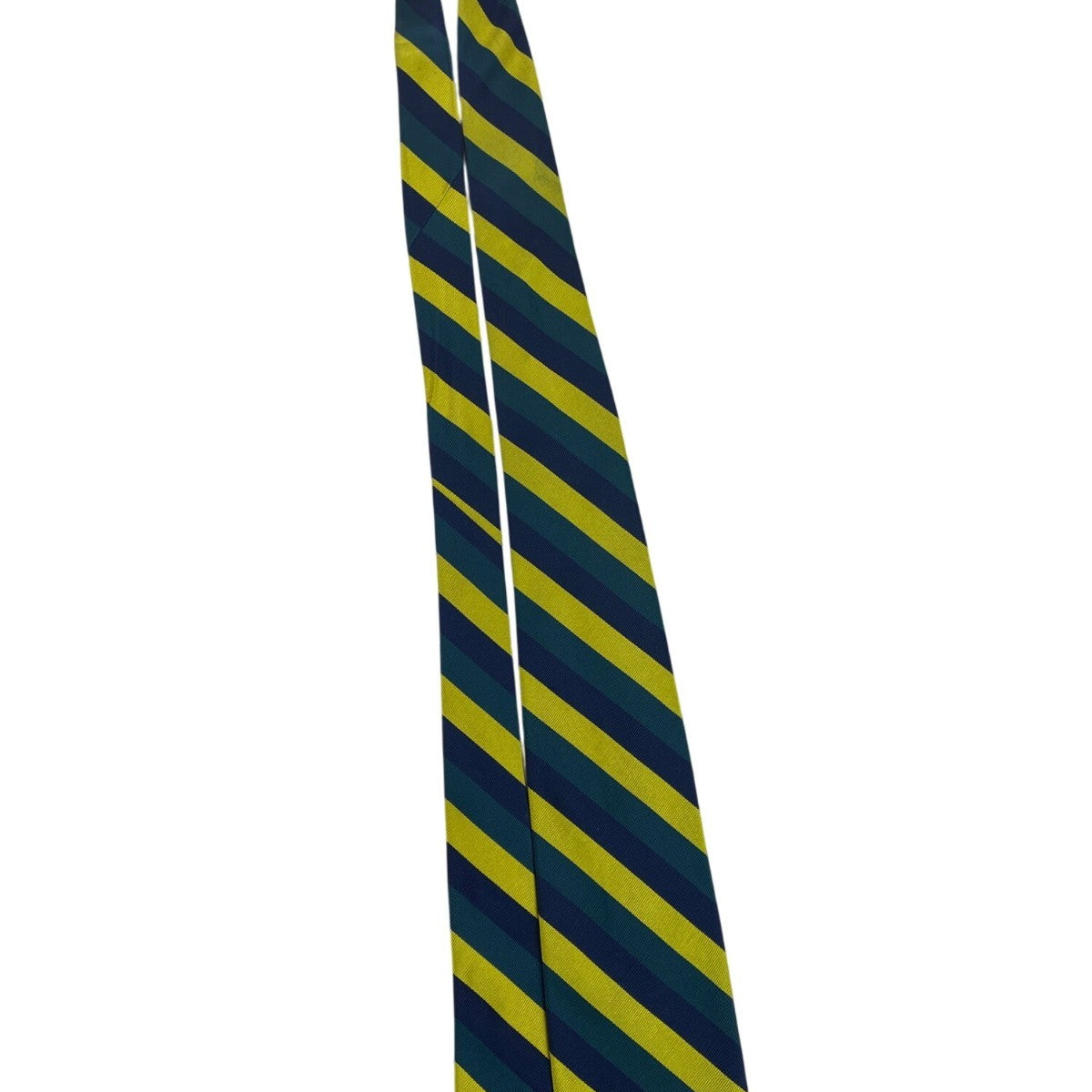 Vintage Brooks Brothers Yellow & Green Striped Silk Tie Woven In England