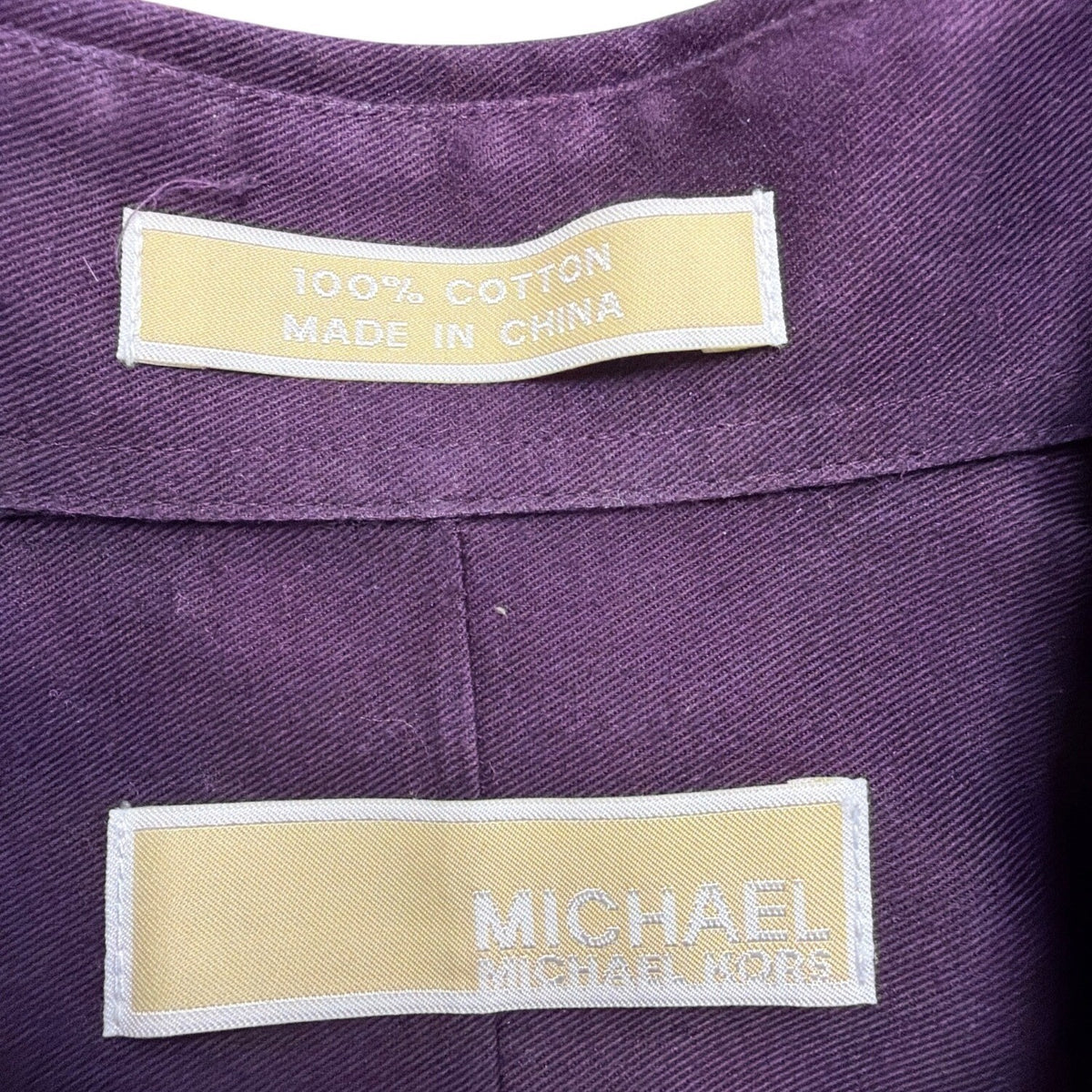 Michael Kors Mens Purple Cotton Button-Up Long Sleeve Shirt Regular Fit Sz 15.5