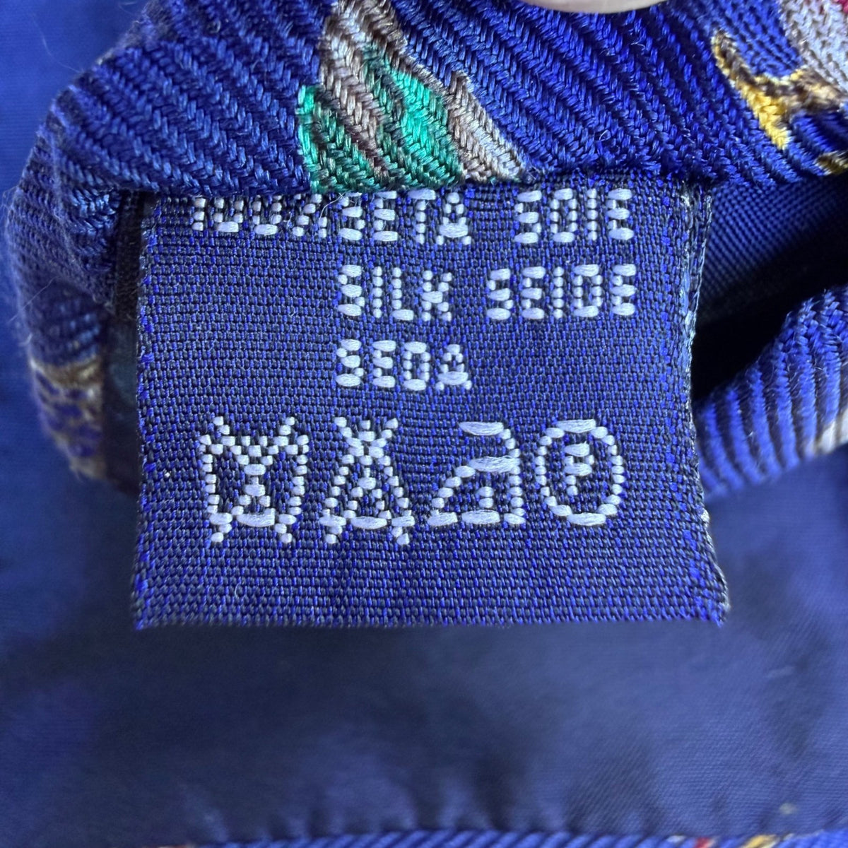 Blue Silk Duck Print Necktie Classic Design Vintage Rare Collectible