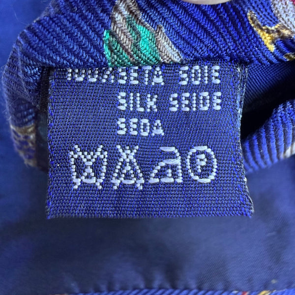 Blue Silk Duck Print Necktie Classic Design Vintage Rare Collectible