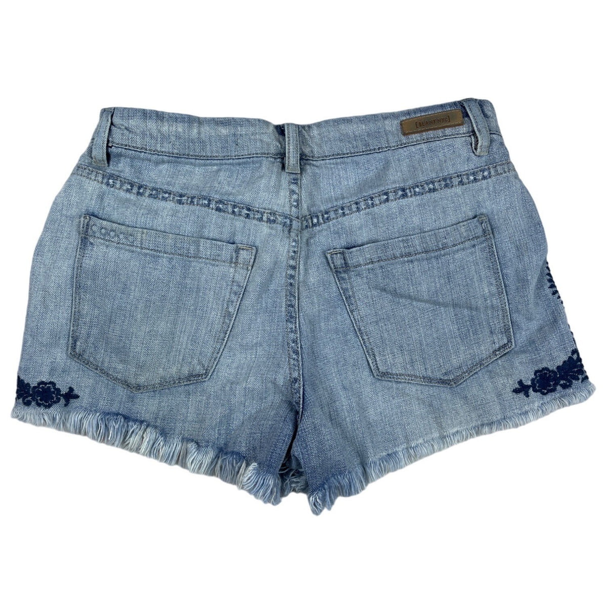 Blank Nyc Women's Light Blue Wedge Cut Off Embroidered Short Sz 28