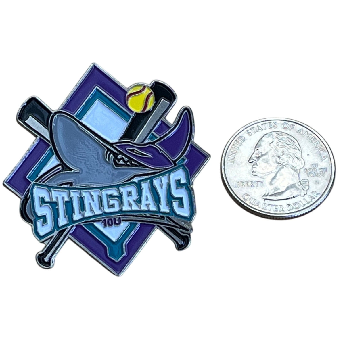 Stingrays Softball Team Logo Enamel Pin By Metro Pins