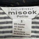 Exclusively Misook Womens Black Textured Zip-Up Jacket Size S