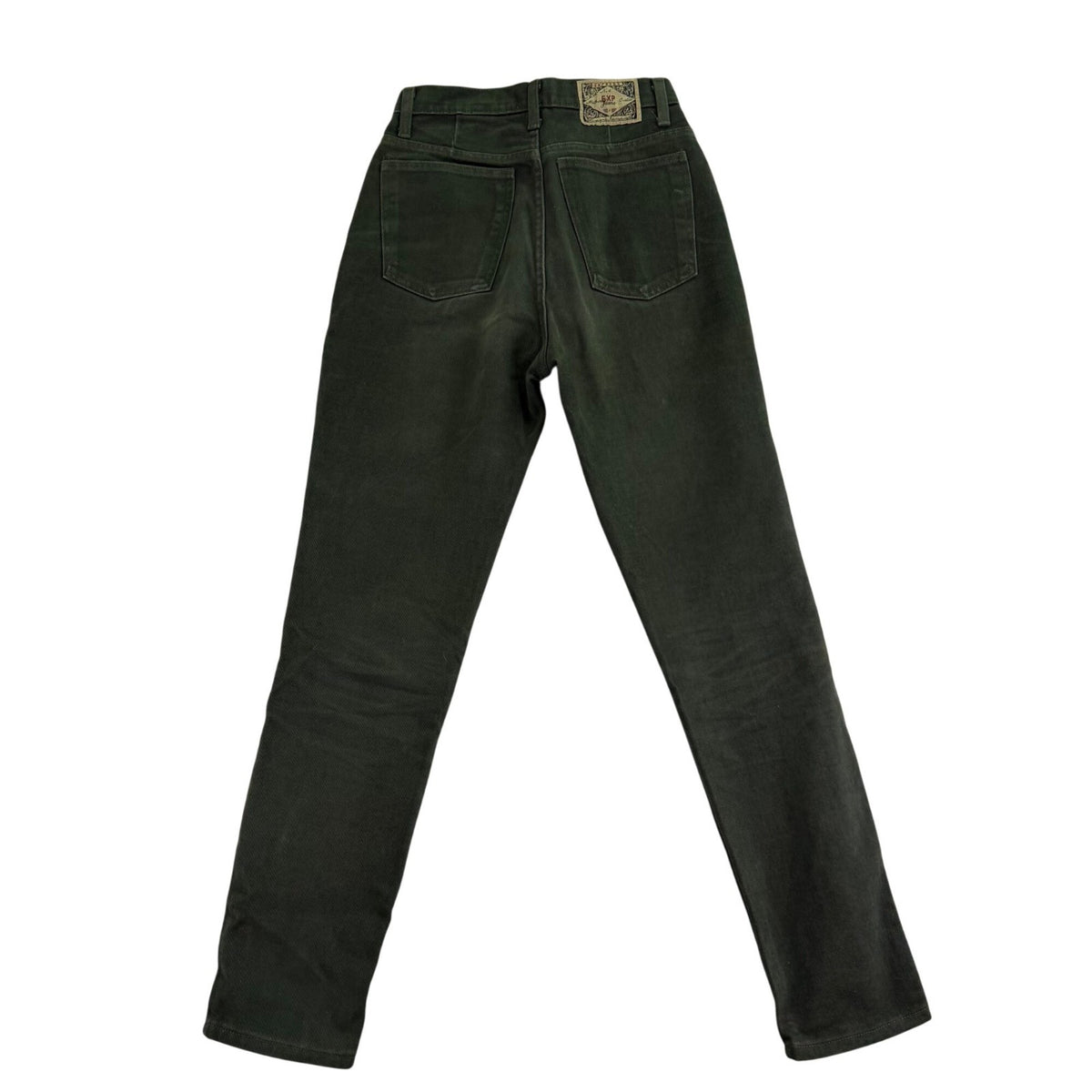 Vintage Express Jeans Womens Olive Green High-Waisted Denim Pants Size 7/8