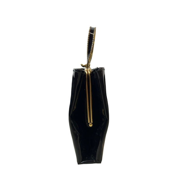 Andè Women's Simple Black With Gold Tone Accents Evening Clutch Sz S