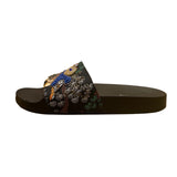 Steve Madden Women's Black Embellished Parrot Bead Sequin Sparkly Sandals Sz 8M