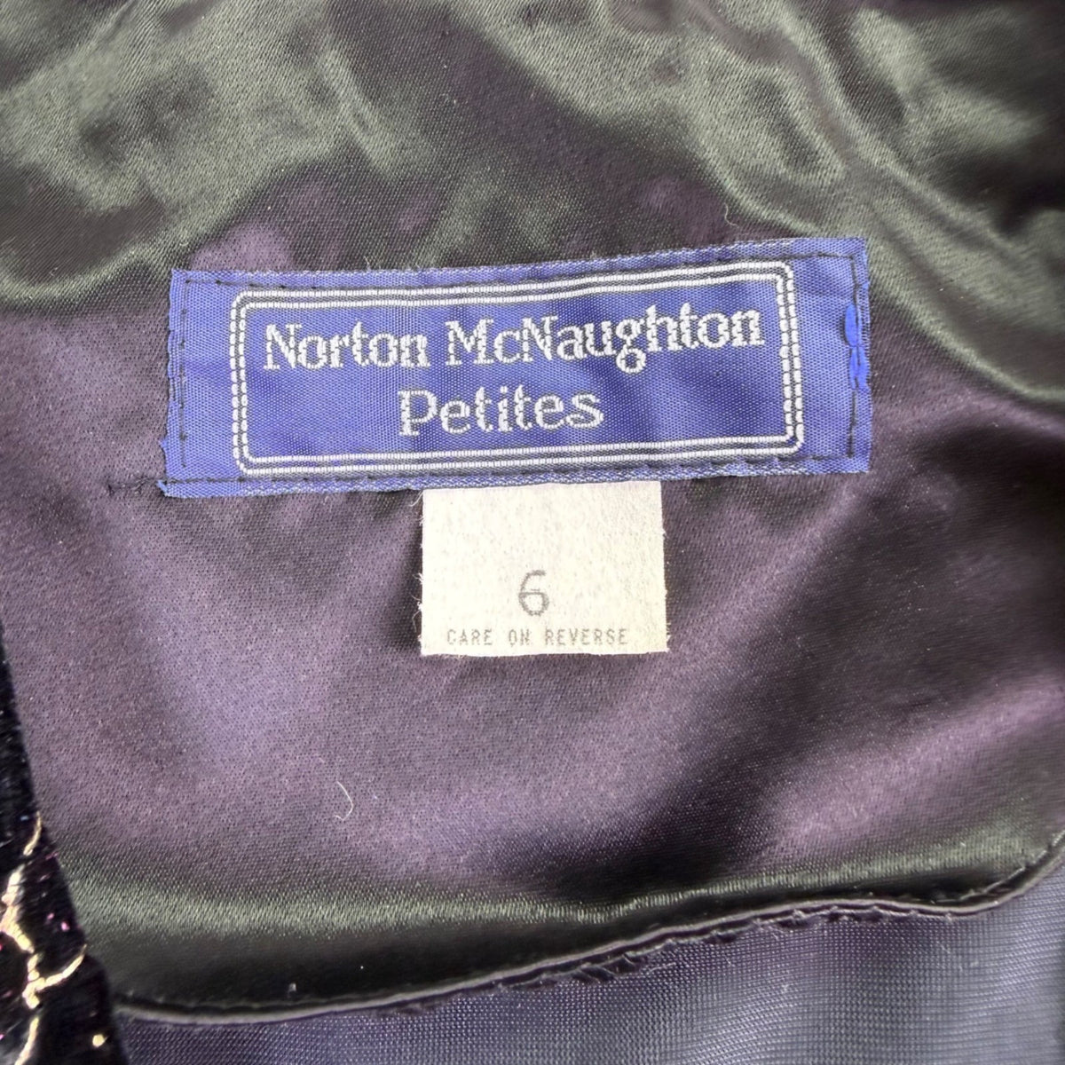 Norton McNaughton Petites Black & Gold Velvet Paisley Blazer Jacket Sz 6