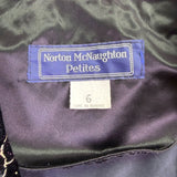 Norton McNaughton Petites Black & Gold Velvet Paisley Blazer Jacket Sz 6