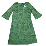 Dennis Basso Womens Green Lace Dress Half Bell Sleeves Size 16