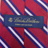 Brooks Brothers Mens Red & Blue Striped Silk Tie Classic Business Neckwear