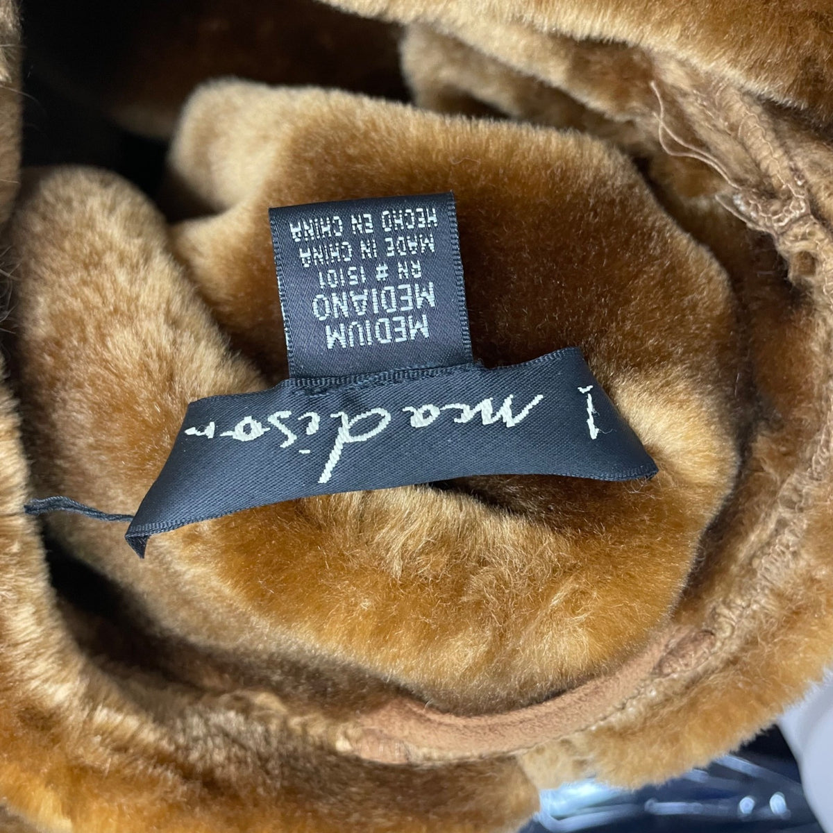 Medison Womens Brown Faux Suede Fur Trim Hooded Winter Coat  Casual Outerwear Sz