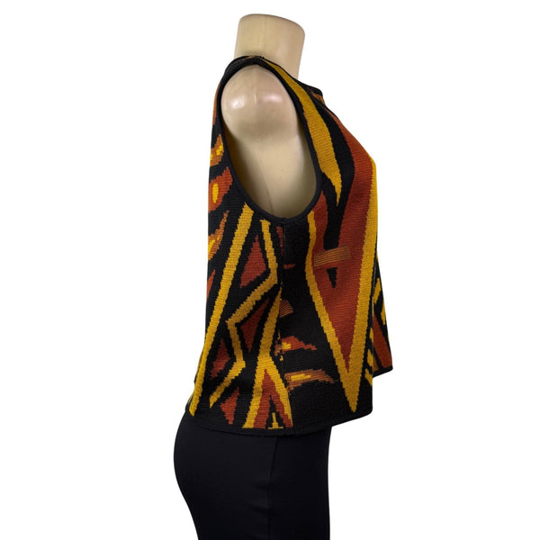 Anne Pinkerton Womens Multicolor Knit Tank Top Acrylic Nylon Bold Print Sz P/S