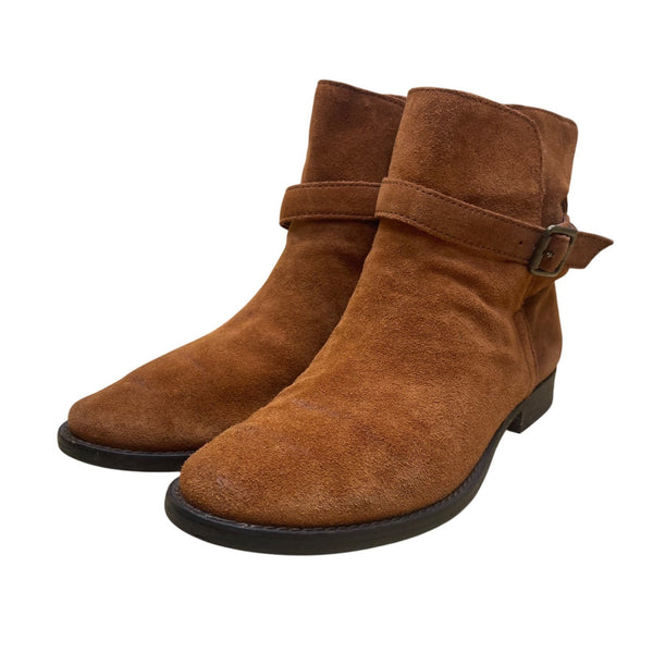 Sam Edelman Women’s Brick Brown Suede Buckle Strap Malone Ankle Boots Size 8.5