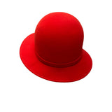 Vintage Geo. W. Bollman Womens Red Wool Felt Bowler Hat Floral Side Accent 100%