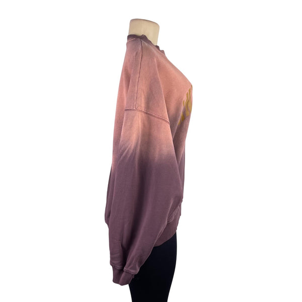 Anine Bing Womens Pink Ombre Sweatshirt Graphic Casual Crewneck Sz M
