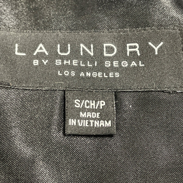 Laundry Womens Black Faux Fur Hooded Quilted Puffer Coat Size Small Winter