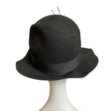 Nordstrom  Black Wool With Feather & Sequin Detail Womens Cloche Hat