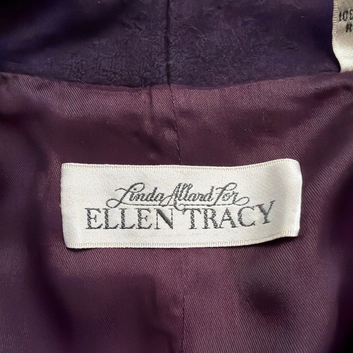 Linda Allard For Ellen Tracy Womens Purple Wool  Blazer Embroidered Pocket Sz 8
