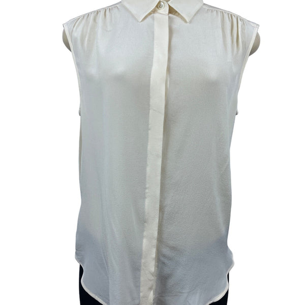 Collezioni Womens Sleeveless Button-Up Blouse Size 8