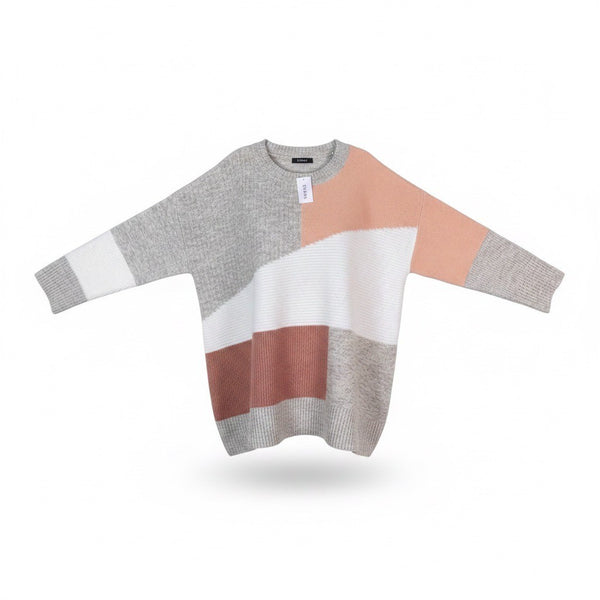 Evans Womens Multicolor Knit Oversized Colorblock Sweater Size 26/28