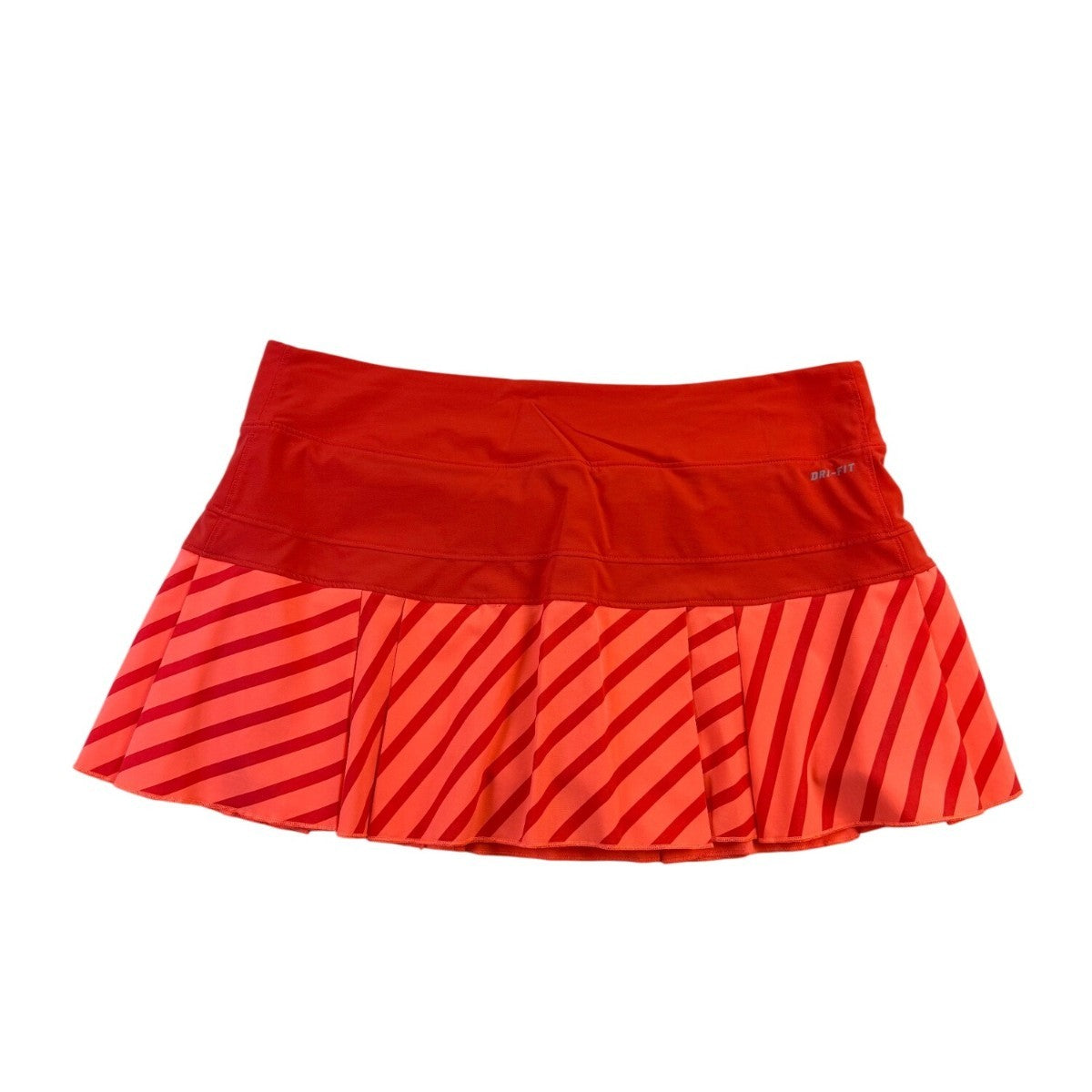 Nike Womens Red Dri-Fit Polyester Striped Athletic Skirt Sporty Fit Size Large