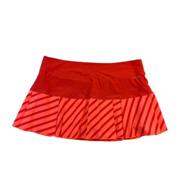Nike Womens Red Dri-Fit Polyester Striped Athletic Skirt Sporty Fit Size Large