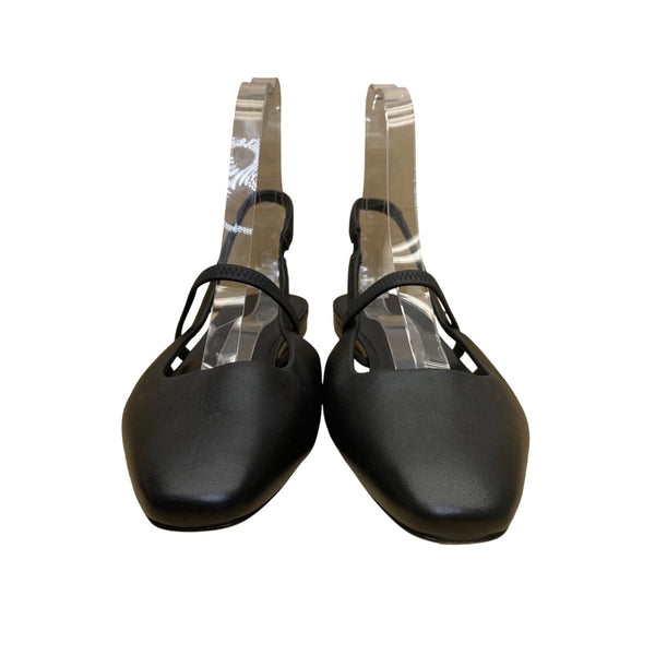 Vince Women’s Black Leather Classic Pointed Toe Strappy Slingback Flats Size 9M