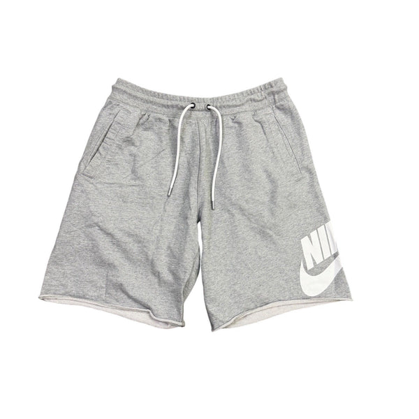 Nike Mens Gray Drawstring Shorts With Logo Graphics Casual Lightweight Size L