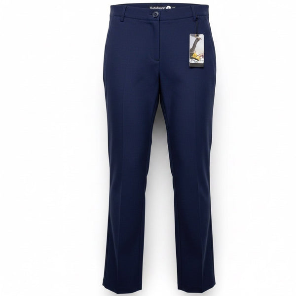 Betabrand Womens Navy Mid-Rise Stretch Dress Pants Petite New Sz L