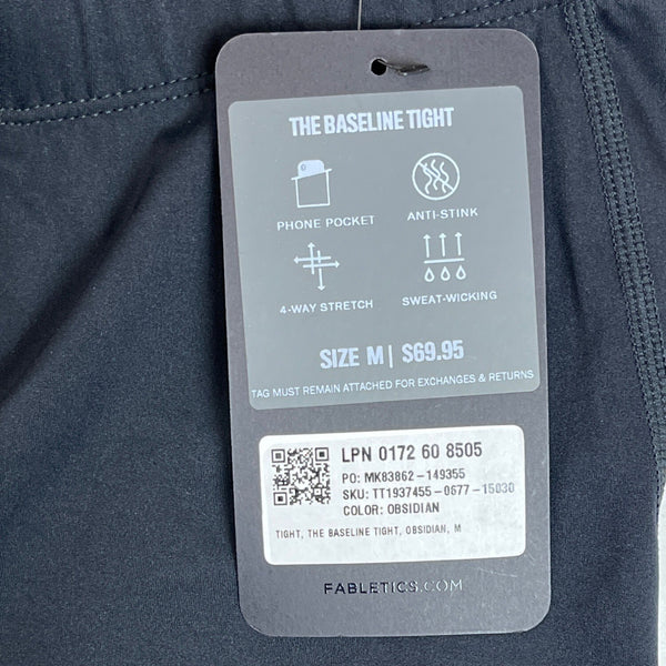 Fabletics Women's Obsidian Black Stretch Gym Jogger Pants Leggings Sz M - NWT