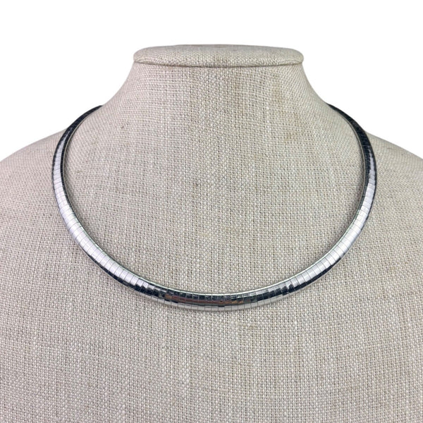 Silver Tone Womens Metal Choker Necklace Snake Chain