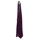 Nautica Mens Burgundy Silk Tie Yellow Square Pattern Classic Necktie