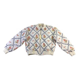 Blanknyc Womens White Quilted Floral Bomber Jacket 100% Cotton Embroidered Sz S