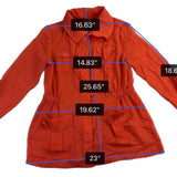 Chicos Womens Orange Utility Jacket With Drawstring Waist Pockets Size 0