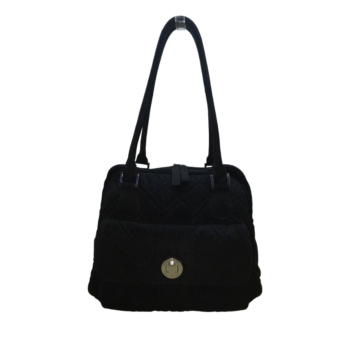 Vera Bradley Women’s Black Quilted Fabric Turn Lock Closure Shoulder Bag