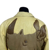 Robert Comstock Zip Up Yellow Rhino Leather Jacket Sz 6 (EU 38)