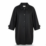 Woman Within Womens Black Swing Coat Button Front Lightweight Size 38W