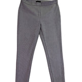 Ann Taylor Womens Gray Herringbone Side-Zip Slim Stretch Pants Size 10
