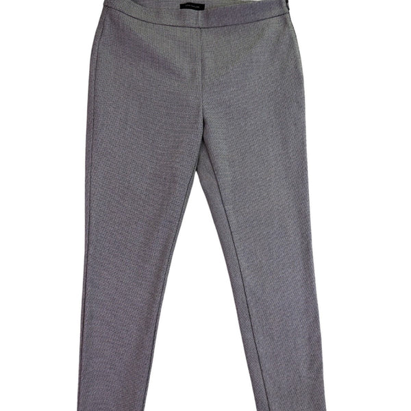 Ann Taylor Womens Gray Herringbone Side-Zip Slim Stretch Pants Size 10