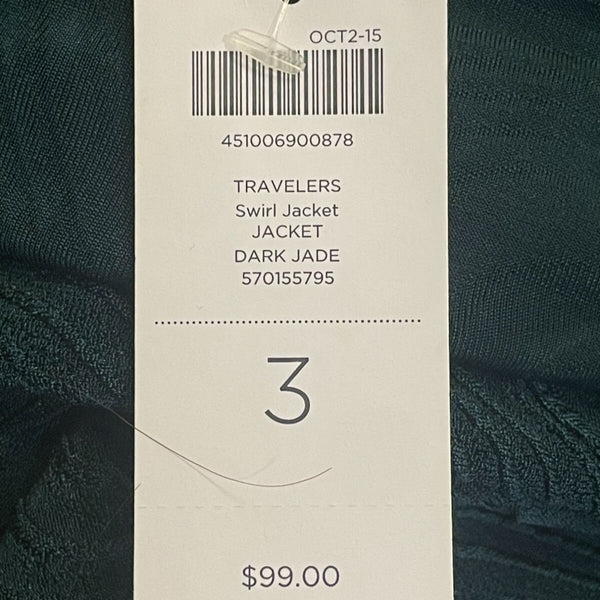 NWT Chico's 	Long Sleeve Cardigan Boho Dark Green Size 3 Women's Sweater