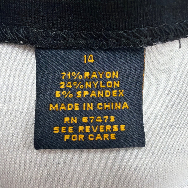 Just Taylor Womens Black & White Rayon/Nylon Patterned Shift Dress Size 14