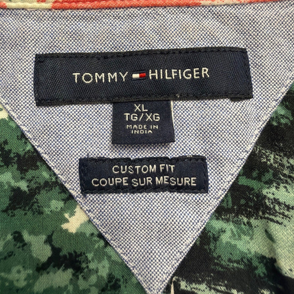 Tommy Hilfiger Mens Multicolor Hawaiian Button-Up Shirt  Custom Fit Sz XL