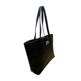 Michael Kors Women’s Black Leather Gold Hardware Double Handles Tote Bag