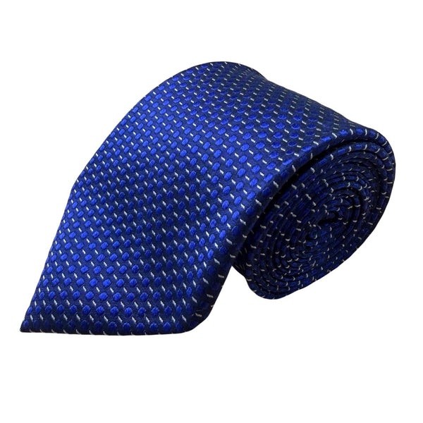 Calvin Klein Mens Blue 100% Silk Textured Pattern Slim Neck Tie