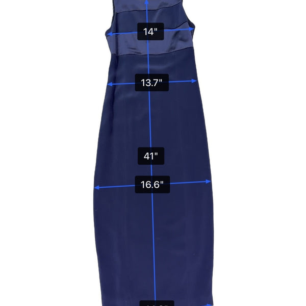 Jones New York Womens Navy Sleeveless Evening Dress Triacetate Blend Sz 2P - New