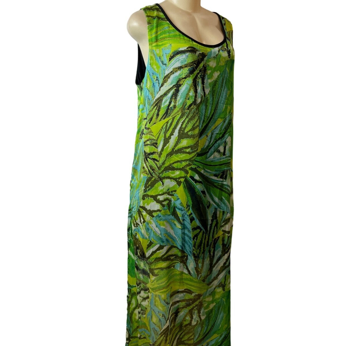 Patrizia Luca Milano Womens Sleeveless Tropical Print Maxi Dress