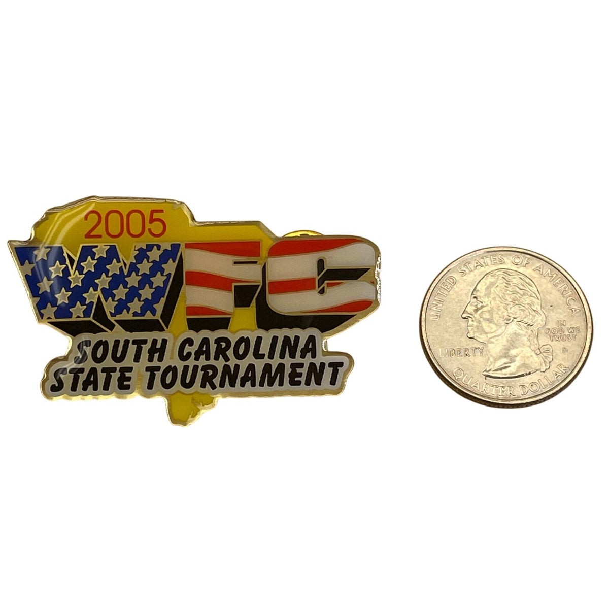 2005 WWFC South Carolina State Tournament Enamel Pin With Dual Clutch Back