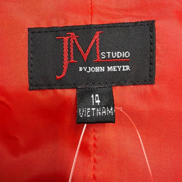 JM Studio Womens Red Polyester Sheath Dress Solid Sleeveless Fully Lined Size 14